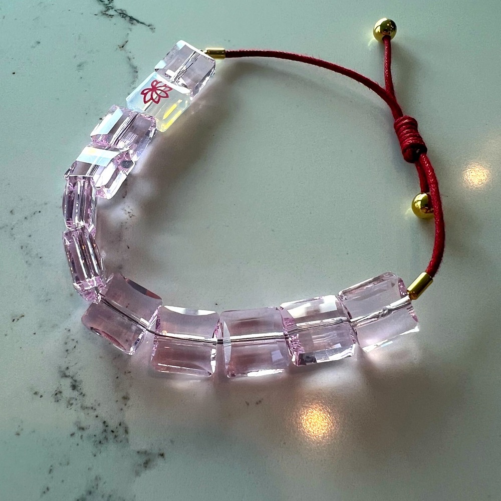 Swarovski Pink Letra Lotus Bracelet
